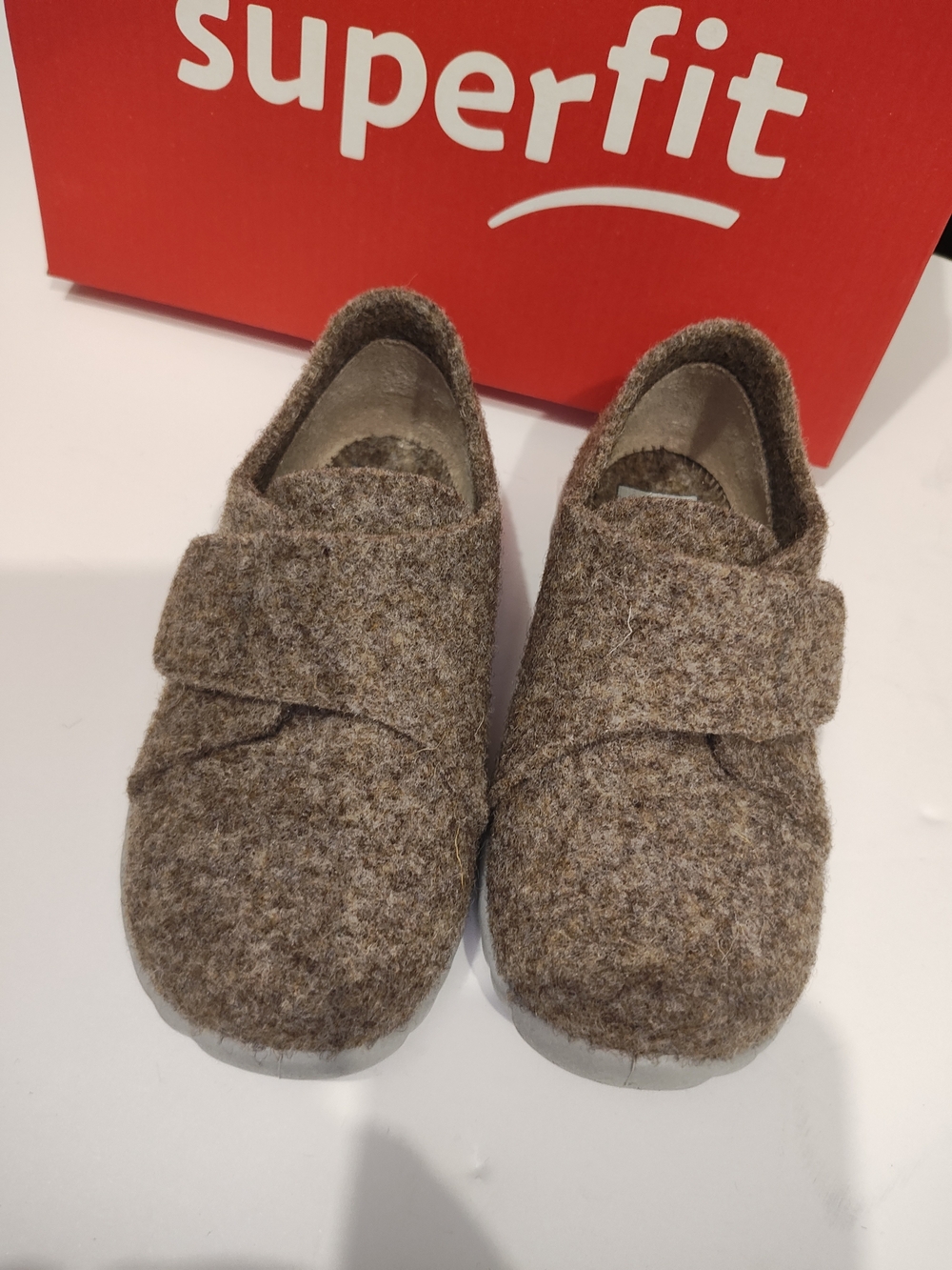 Superfit Brown Felt Velcro Baby Walker Shoes